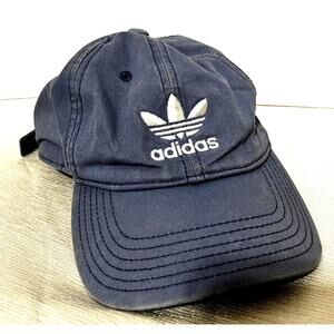 Adidas Originals Blue Baseball Cap Hat trefoil cotton adjustable adult O/S